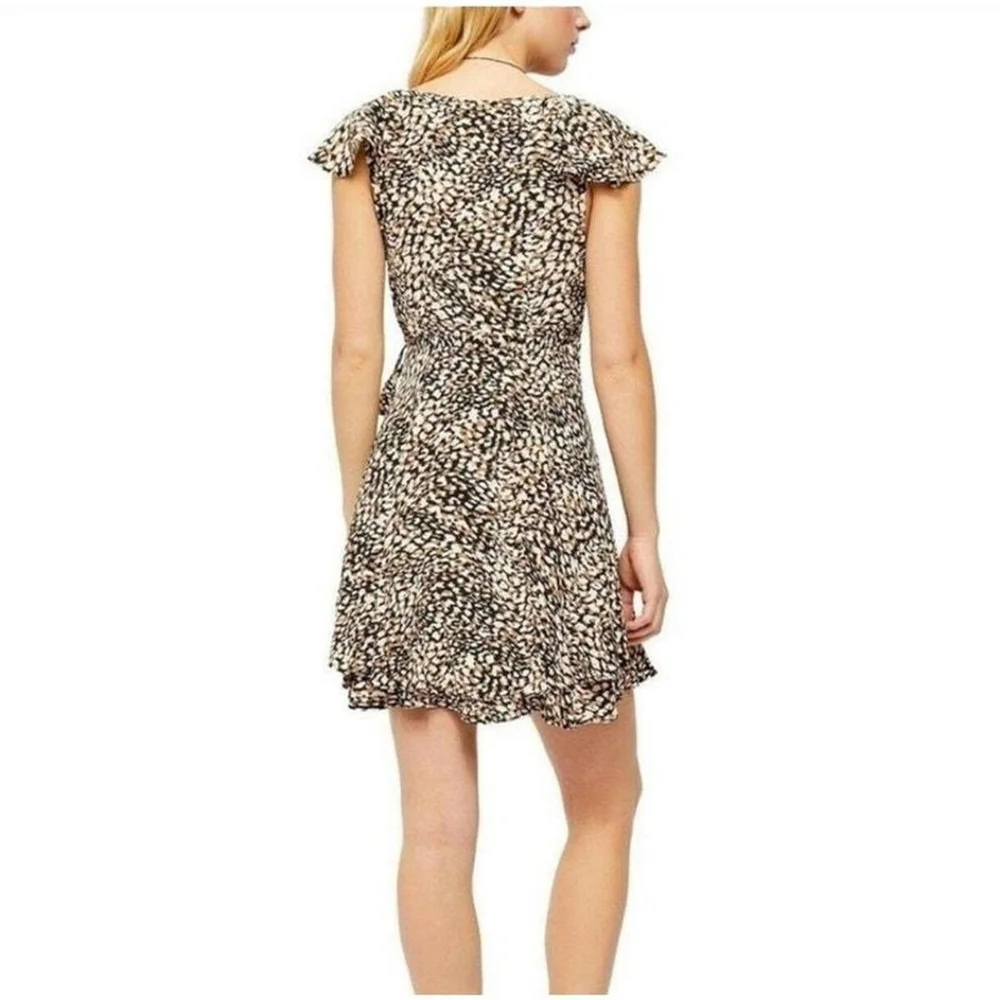 Free People French Quarter Mini Wrap dress cheetah print‎ size L